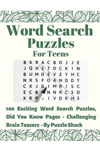 Word Search Puzzles for Teens