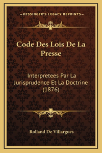 Code Des Lois De La Presse