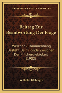 Beitrag Zur Beantwortung Der Frage