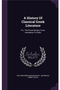 History Of Classical Greek Literature