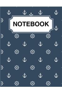 Nautical Theme- Anchors- Large Notebook