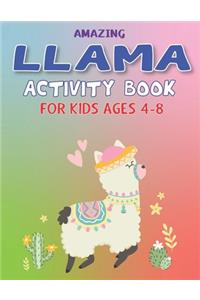 Amazing Llama Activity Book for Kids Ages 4-8