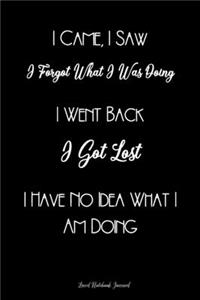I Came, I Saw, I Forgot What I Was Doing Lined Notebook Journal