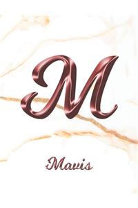 Mavis: 1 Year Weekly Planner with Note Pages (12 Months) - White Marble Rose Gold Pink Effect Letter M - 2020 - 2021 - Week Planning - Monthly Appointment 