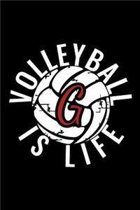 G Monogram Initial Volleyball Journal
