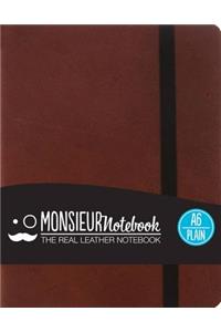 Monsieur Notebook Brown Leather Plain Small
