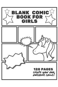Blank Comic Book For Girls