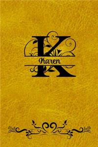 Split Letter Personalized Name Journal - Karen