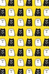 Journal Notebook For Cat Lovers Black and White Cats in a Row 6