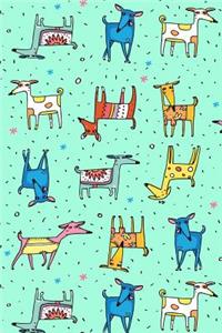 Journal Notebook For Dog Lovers, Happy Dogs Pattern 4