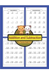 Addition and Subtraction For Practice Grade 3-5