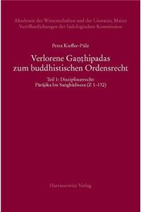 Verlorene Ganthipadas Zum Buddhistischen Ordensrecht