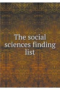 The Social Sciences Finding List