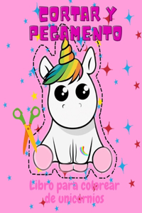 Recorta y pega el libro para colorear de Unicornio
