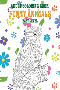 Adult Coloring Book Funny Animals - Easy Level