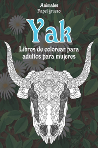 Libros de colorear para adultos para mujeres - Papel grueso - Animales - Yak