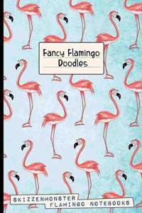 Fancy Flamingo Doodles: Funky flamingo notebook with dot-grid and blank pages for your stress relief doodling & notes