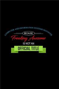 Computer and Information Systems Manager Because Freaking Awesome is not an Official Title