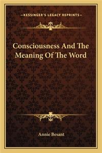 Consciousness and the Meaning of the Word
