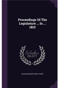Proceedings of the Legislature ... in ... 1810