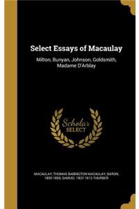 Select Essays of Macaulay