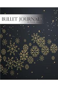 Bullet Journal Notebook, Dotted Grid, Graph Grid-Lined Paper, Large, 8x10, 150 Pages: Black Night Christmas Snowflakes and Star Light: Master Journaling with Bullet Guide System Professional Journal