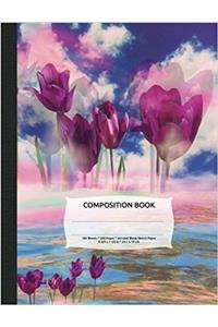 Floral Ocean Fantasy Composition Notebook, Unruled Blank Sketch Paper
