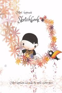 Collect happiness sketchbook (Hand drawn illustration cover vol.6)(8.5*11) (100 pages) for Drawing, Writing, Painting, Sketching or Doodling