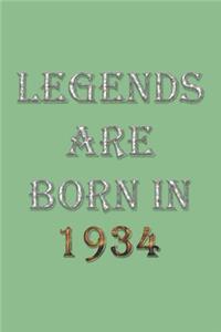 Legends Are Born In 1934 Notebook