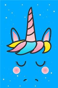 Cute Unicorn Face Journal Notebook