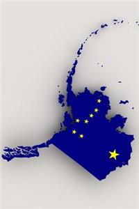 The Flag of Alaska Filled into a Alaskan State Outline Map