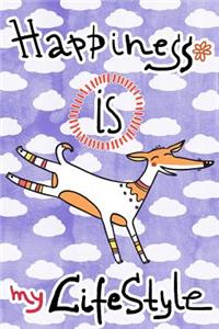 Journal Notebook For Dog Lovers, Happiness Is My Lifestyle Stripey Dog 3