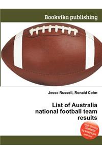 List of Australia National Football Team Results