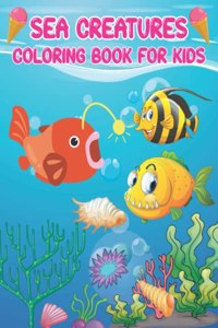 Sea Creatures Coloring Book for Kids Ages 3-8