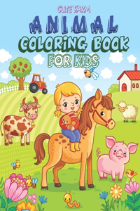 Cute Farm Animals Coloring Book for Kids