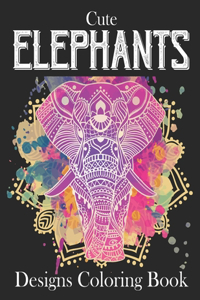 Cute Elephants Designs Coloring Book