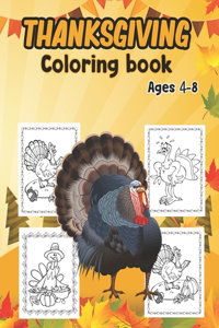 Thanksgiving Coloring Book For Kids Ages 4-8