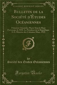 Bulletin de la Société d'Études Océaniennes
