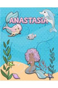 Handwriting Practice 120 Page Mermaid Pals Book Anastasia