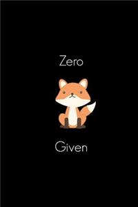 Zero 'fox' Given
