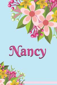 Nancy Personalized Blank Lined Journal Notebook