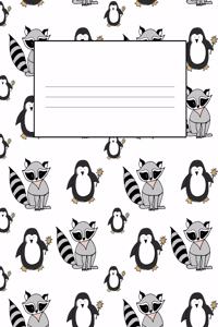 Penguins & Raccoons 8.5 x 11 150 Pages Journal Notebook