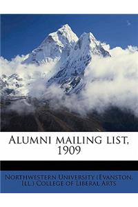 Alumni Mailing List, 1909