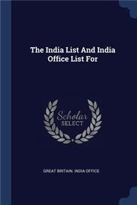 The India List And India Office List For
