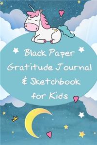 Black Paper Gratitude Journal & Sketchbook for Kids