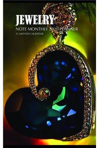 Jewelry Note Monthly 2020 Planner 12 Month Calendar