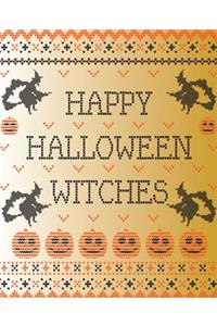 Happy Halloween Witches Wide Ruled Journal