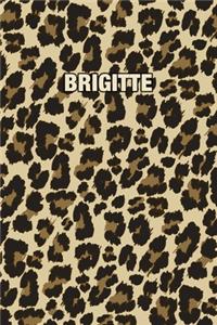 Brigitte: Personalized Notebook - Leopard Print Notebook (Animal Pattern). Blank College Ruled (Lined) Journal for Notes, Journaling, Diary Writing. Wildlife 