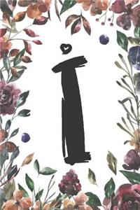 I: Classic Vintage Floral Personalized Monogram Journal I Initial