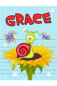 Grace: Personalized Book with Child's Name, Primary Writing Tablet, 65 Sheets of Practice Paper, 1